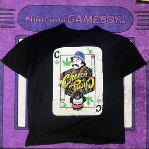 retro vintage Cheech and Chong playing card with weed